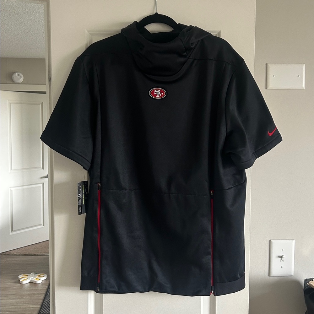 49ers hooded shirt sleeve sweatshirt